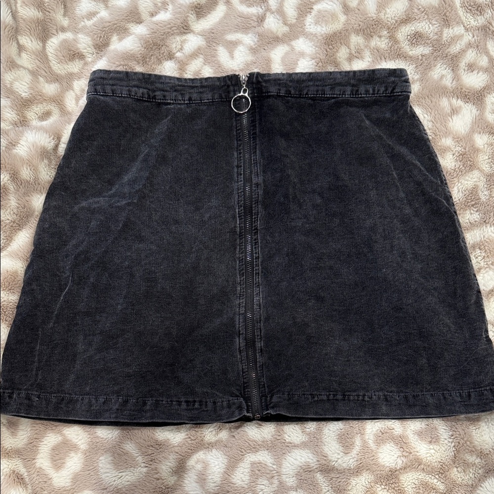 Corduroy black acid/wash skirt.